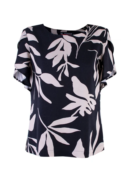 Ефирна Дамска Лятна Блуза с Флорален Десен 25133 / 2025 Ефирна Дамска Лятна Блуза с Флорален Десен 25133 / 2025