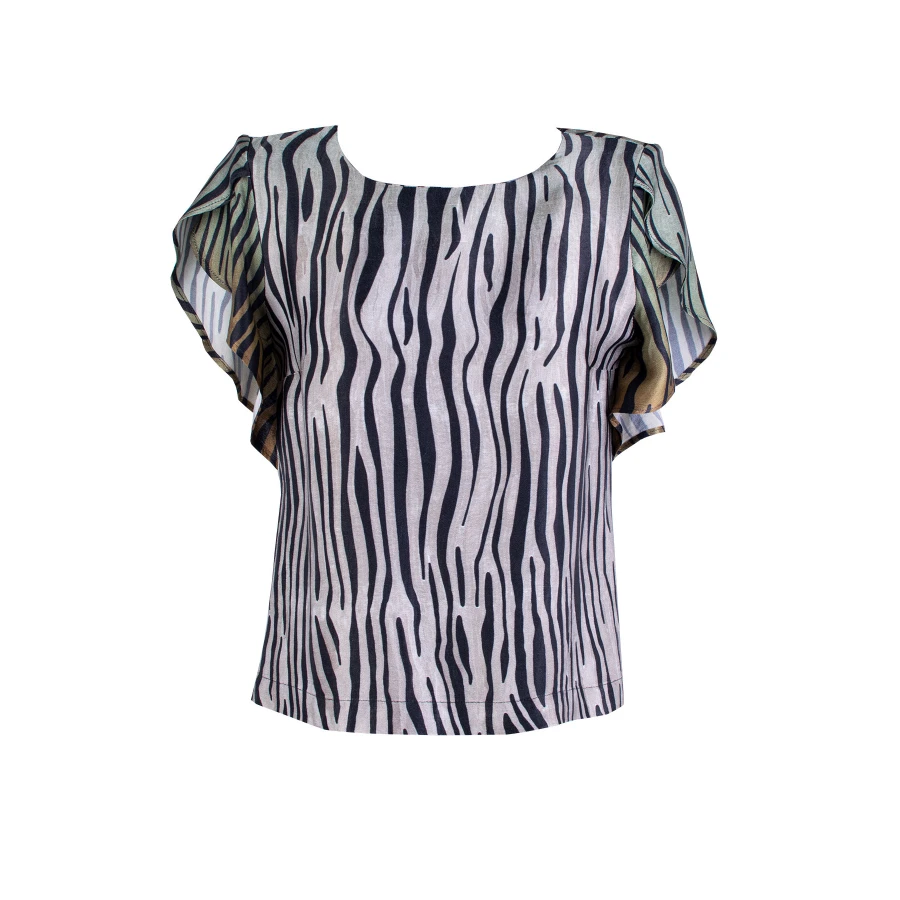 Стилна Вискозна Блуза в Тигрово Омбре 25138 / 2025