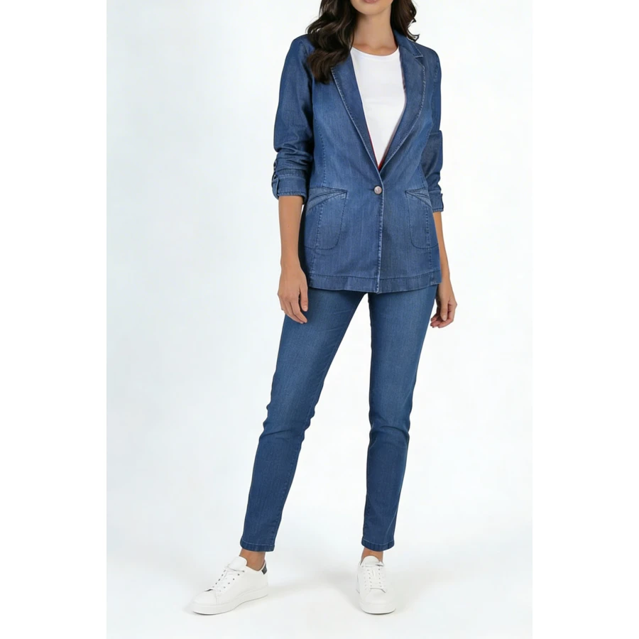 Тънко и Елегантно Сако от Тенсел Деним 25122 / 2025