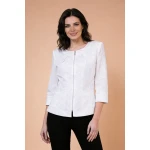 Елегантно Дамско Бяло Сако с Бродирана Дантела 25135 / 2025