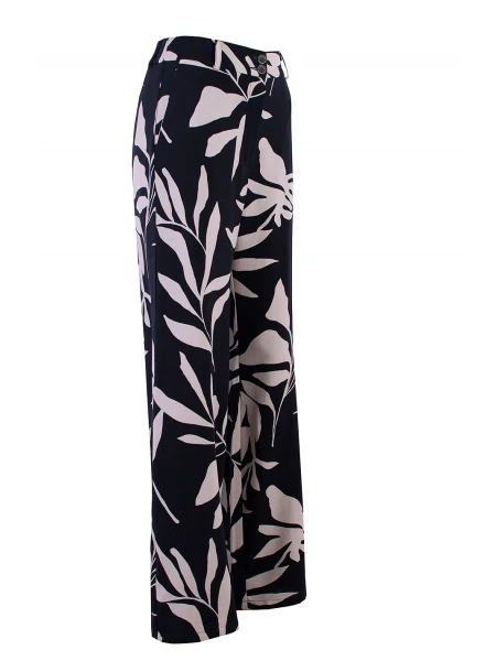 Summer Women's Trousers with Floral Right and Wide Leg 25132 / 2025
