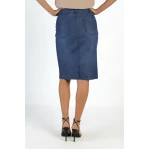 Лятна Синя Пола от Тенсел с Елегантна Линия 25124 / 2025 Лятна Синя Пола от Тенсел с Елегантна Линия 25124 / 2025