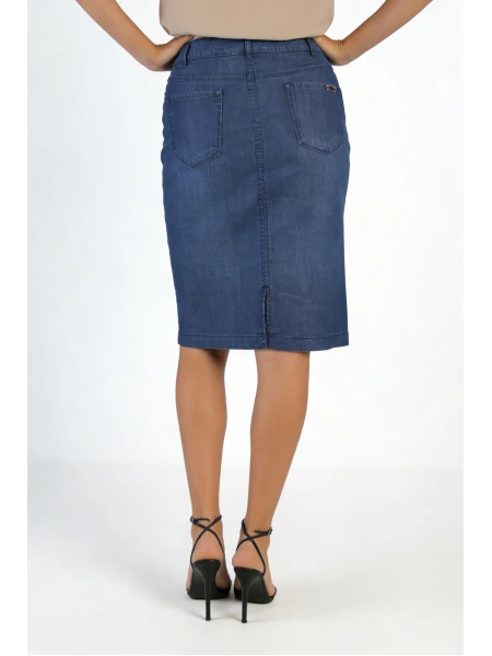 Лятна Синя Пола от Тенсел с Елегантна Линия 25124 / 2025