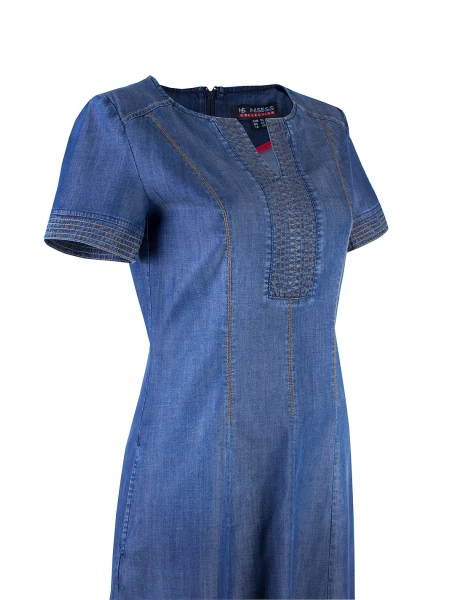 Tencel'den Dekoratif Dikişli Yazlık Kot Elbise 25123 / 2025