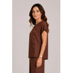 Kahverengi Kadın Bluz – Tencel, Şıklık ve Kusursuz Zarafet 26108 / 2026