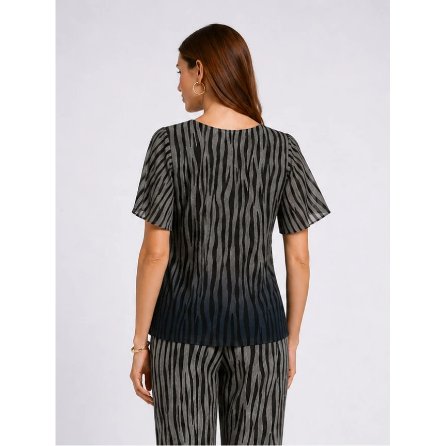 Bluză Elegantă de Damă Ombre Zebra 26116 / 2026