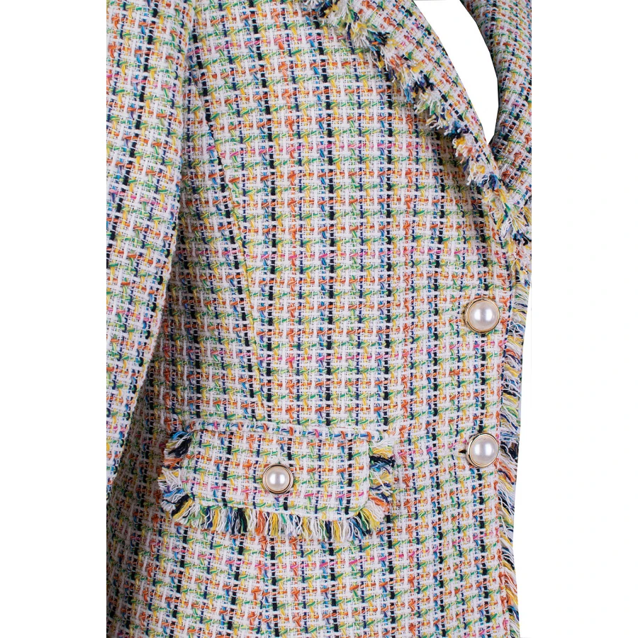 Irresistible Boucle Jacket in Beige with Multicolored Threads – The Luxury of Spring 26104 / 2026