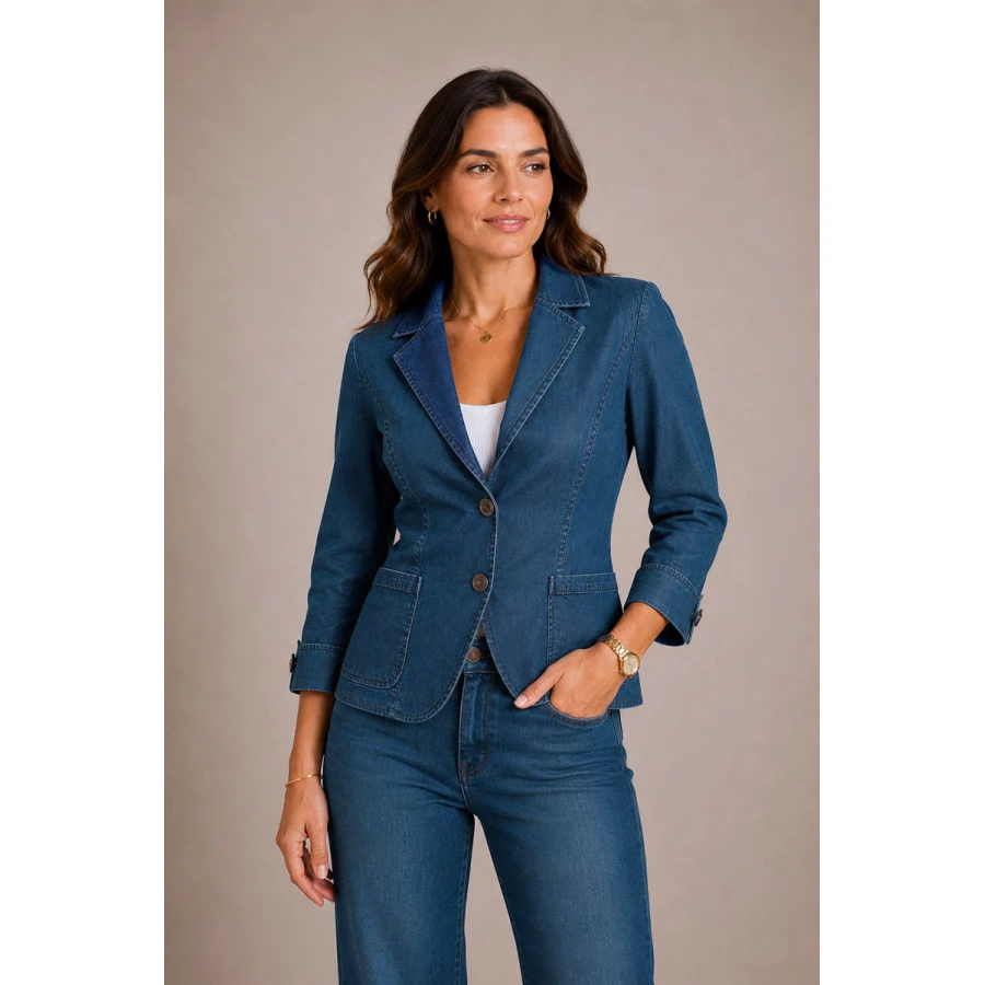 Jachetă de damă din denim Tencel – Luxury Denim Favorite 26117 / 2026