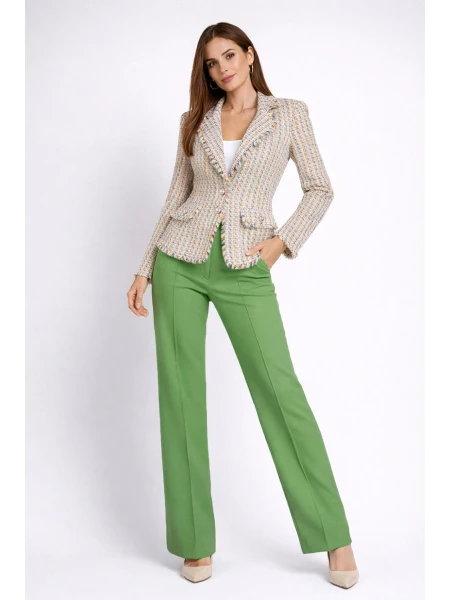 Стилен Дамски Костюм от Сако и Панталон – Делови и Офис Стил 26104-105 / 2026