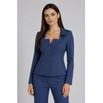 Jachetă de damă albastră cu buline delicate 24506