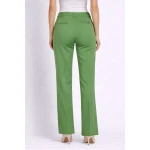 Зелен Елегантен Панталон с Прав / Широк Крачол 26105