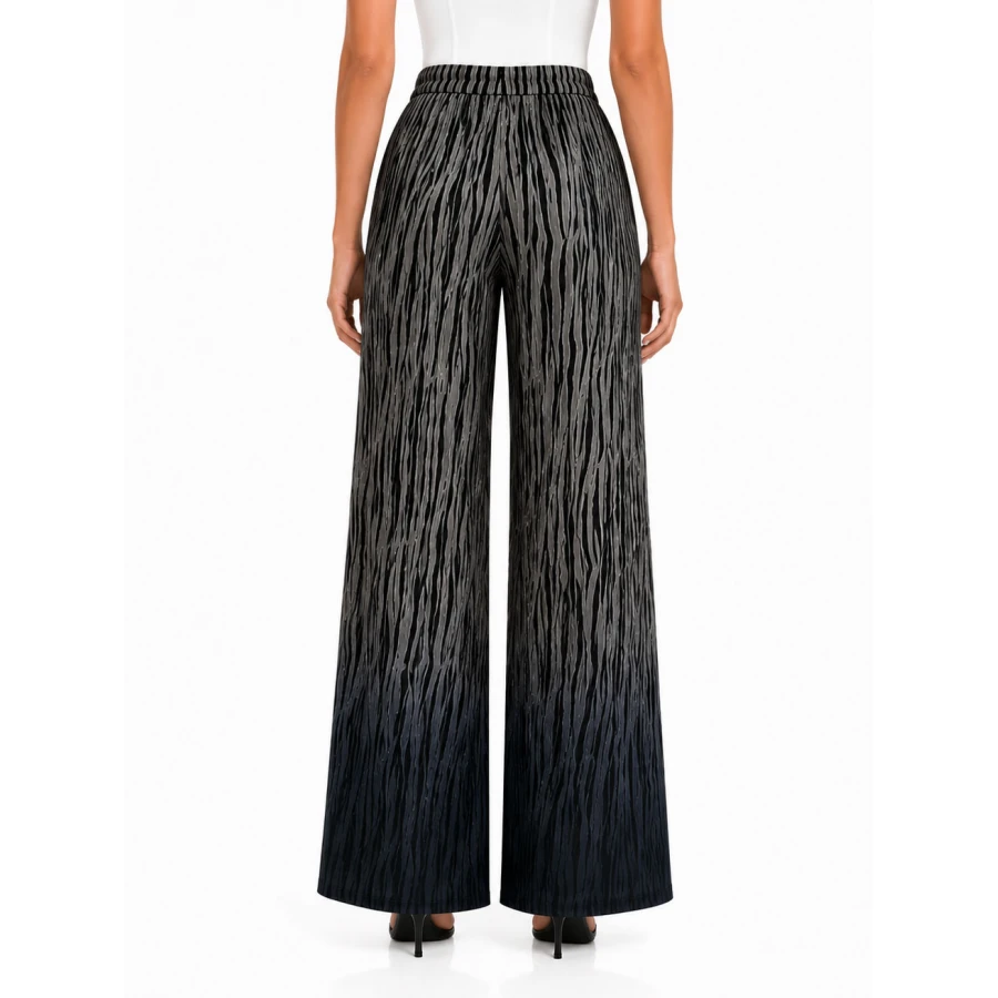 Pantaloni Eleganți de Damă Ombre Zebra – Picior Lat 26127 / 2026