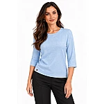 Light Blue Blouse with Metallic Thread and 3/4 Sleeves – Elegant and Comfortable 26504 l.blue / 2026 Light Blue Blouse with Metallic Thread and 3/4 Sleeves – Elegant and Comfortable 26504 l.blue / 2026