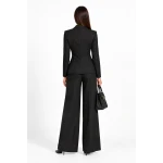 Дамски Черен Костюм от Тенсел със Сако и Панталон 26129 - 128 black / 2026 Дамски Черен Костюм от Тенсел със Сако и Панталон 26129 - 128 black / 2026