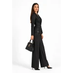 Дамски Черен Костюм от Тенсел със Сако и Панталон 26129 - 128 black / 2026 Дамски Черен Костюм от Тенсел със Сако и Панталон 26129 - 128 black / 2026