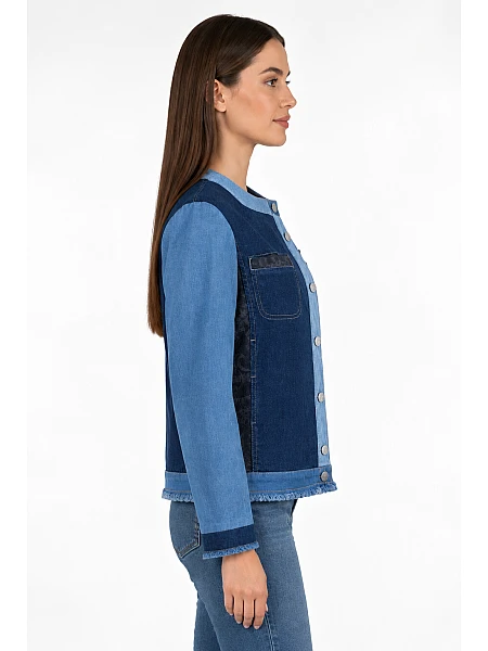Kadın Kot Ceket Patchwork 24117 / 2024 Kadın Kot Ceket Patchwork 24117 / 2024