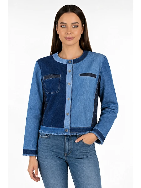 Kadın Kot Ceket Patchwork 24117 / 2024