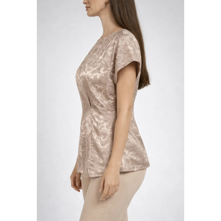 Stylish Beige Blouse with Elegant Print 26101 / 2026