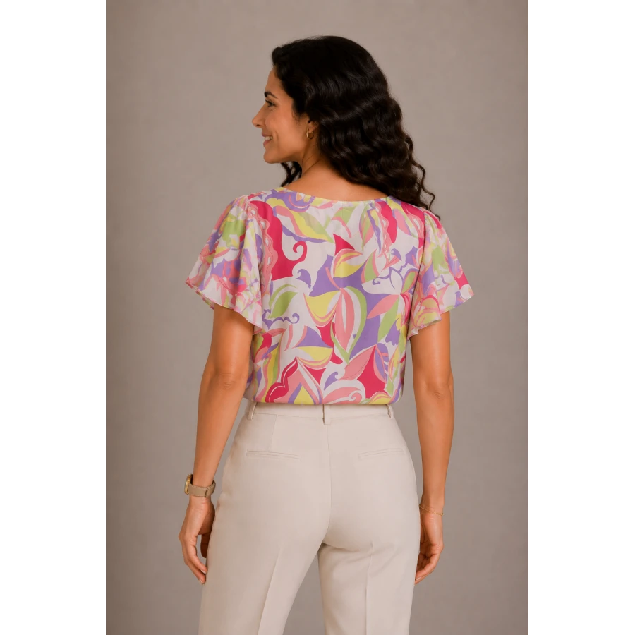 Summer Blouse with Pink and Purple – Fresh Elegance for Every Day 26116 / 2026