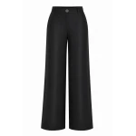 Черен Дамски Комплект от Тенсел с Блуза и Широк Панталон 26131 - 128 black / 2026 Черен Дамски Комплект от Тенсел с Блуза и Широк Панталон 26131 - 128 black / 2026