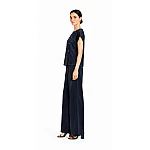Set Tencel bleumarin pentru femei, format din bluză și pantaloni 26131 - 128 albastru / 2026 Set Tencel bleumarin pentru femei, format din bluză și pantaloni 26131 - 128 albastru / 2026