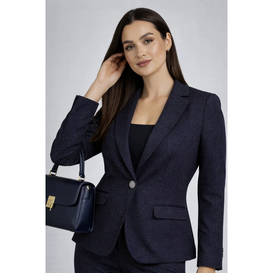 Елегантно Дамско Сако с Фин Десен и Едно Копче 26106 / 2026