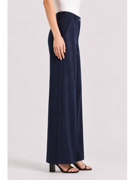 Navy Women's Tencel Wide Leg Trousers 26128 / 2026