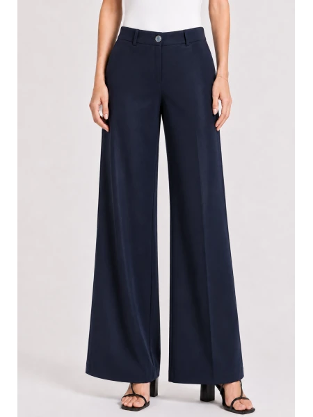 Navy Women's Tencel Wide Leg Trousers 26128 / 2026