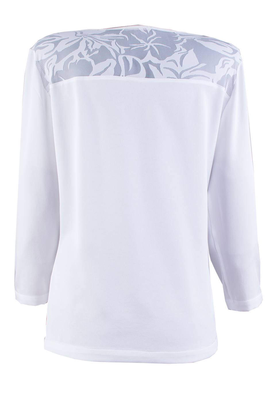 White Satin Blouse with Lace 23524 / 2023 White Satin Blouse with Lace 23524 / 2023