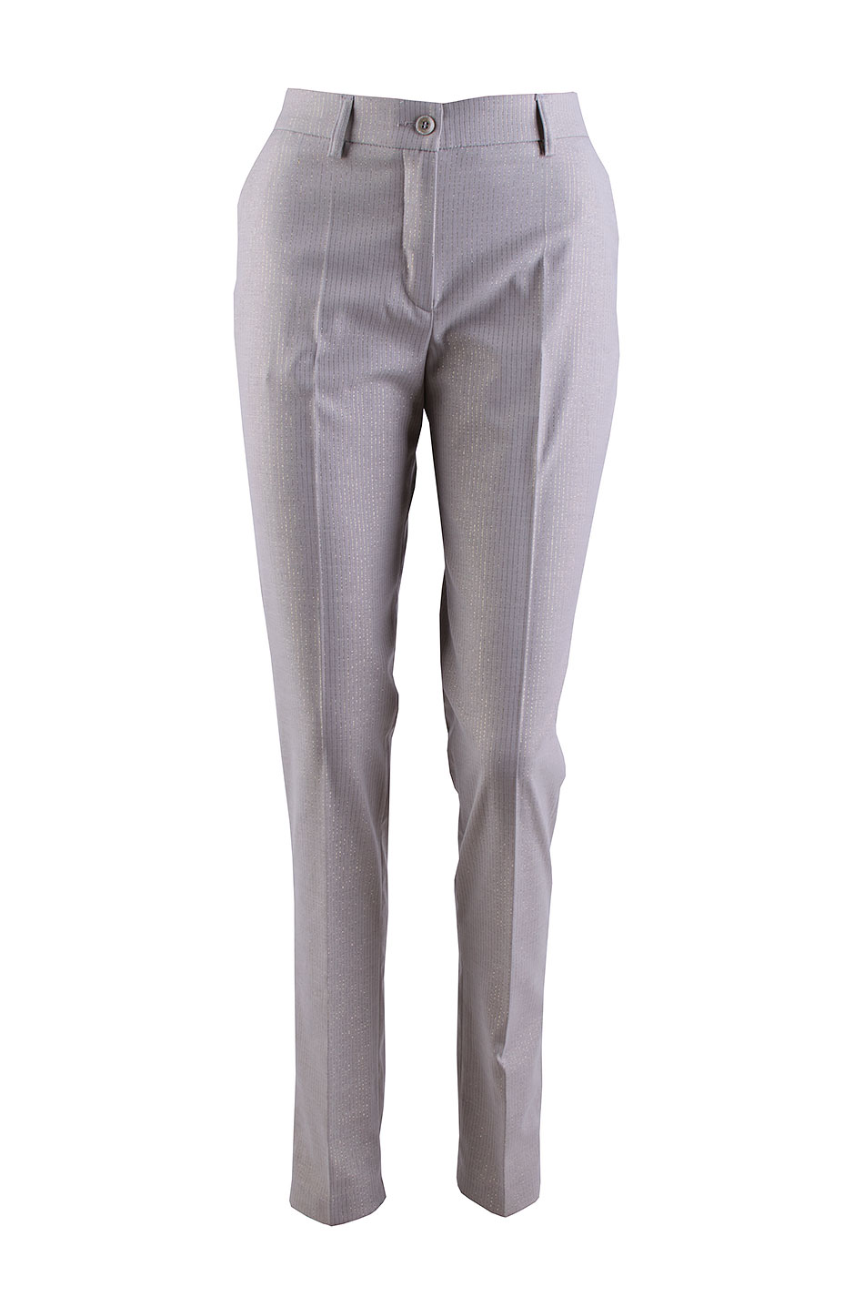 Pantaloni de damă bej cu Lamé discret 24512 / 2024 Pantaloni de damă bej cu Lamé discret 24512 / 2024