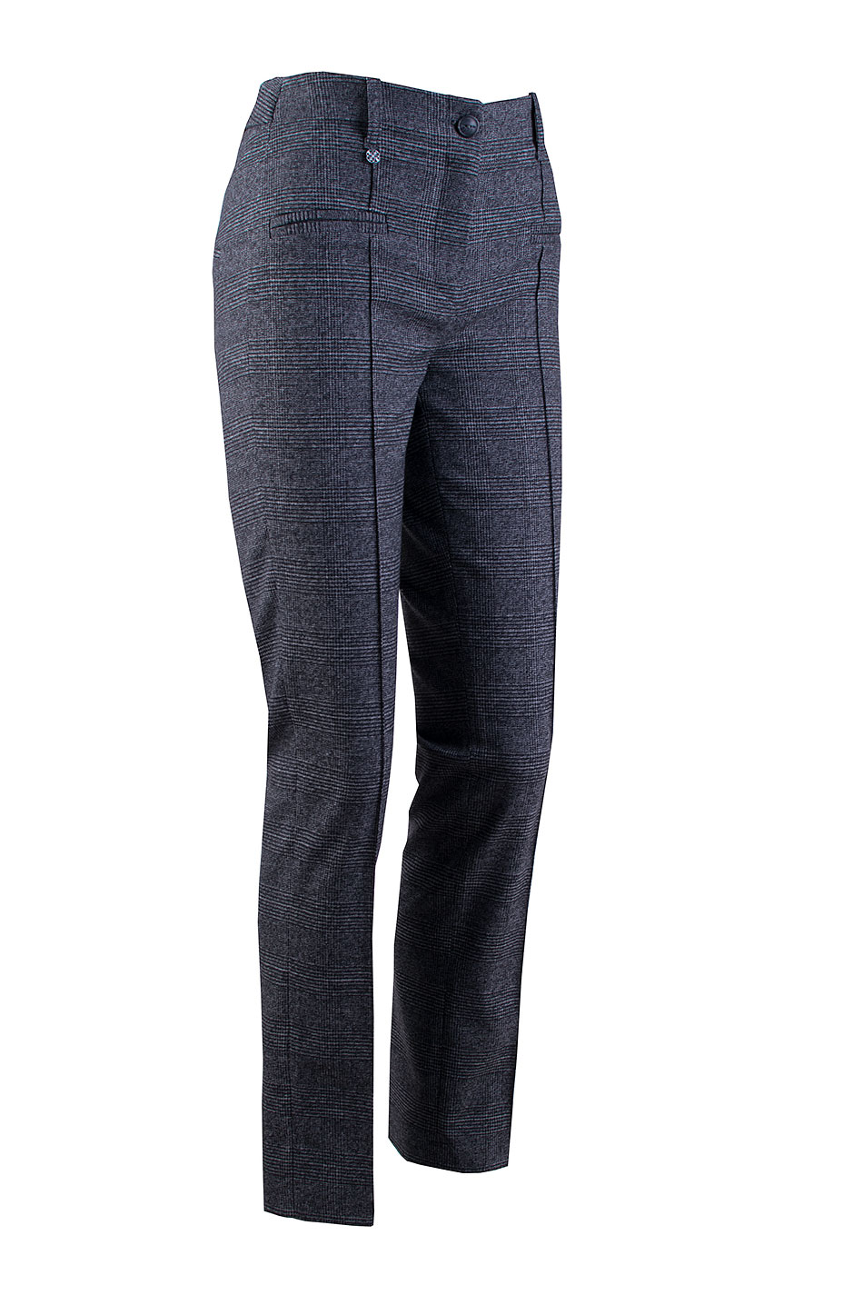Pantaloni clasici de iarna din lana cu carouri elegante 24533 / 2025