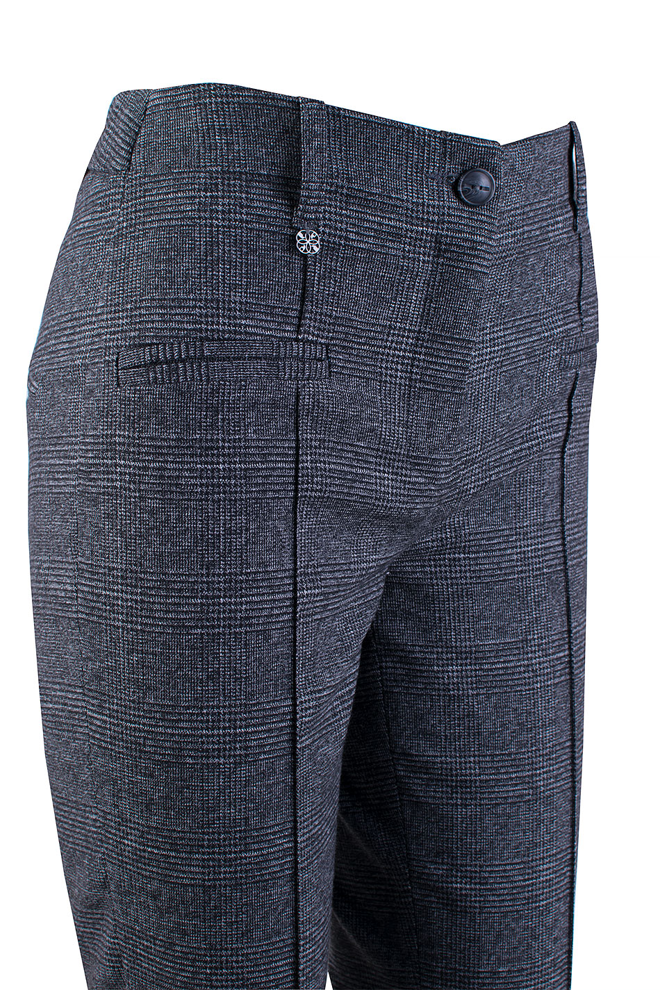 Pantaloni clasici de iarna din lana cu carouri elegante 24533 / 2025