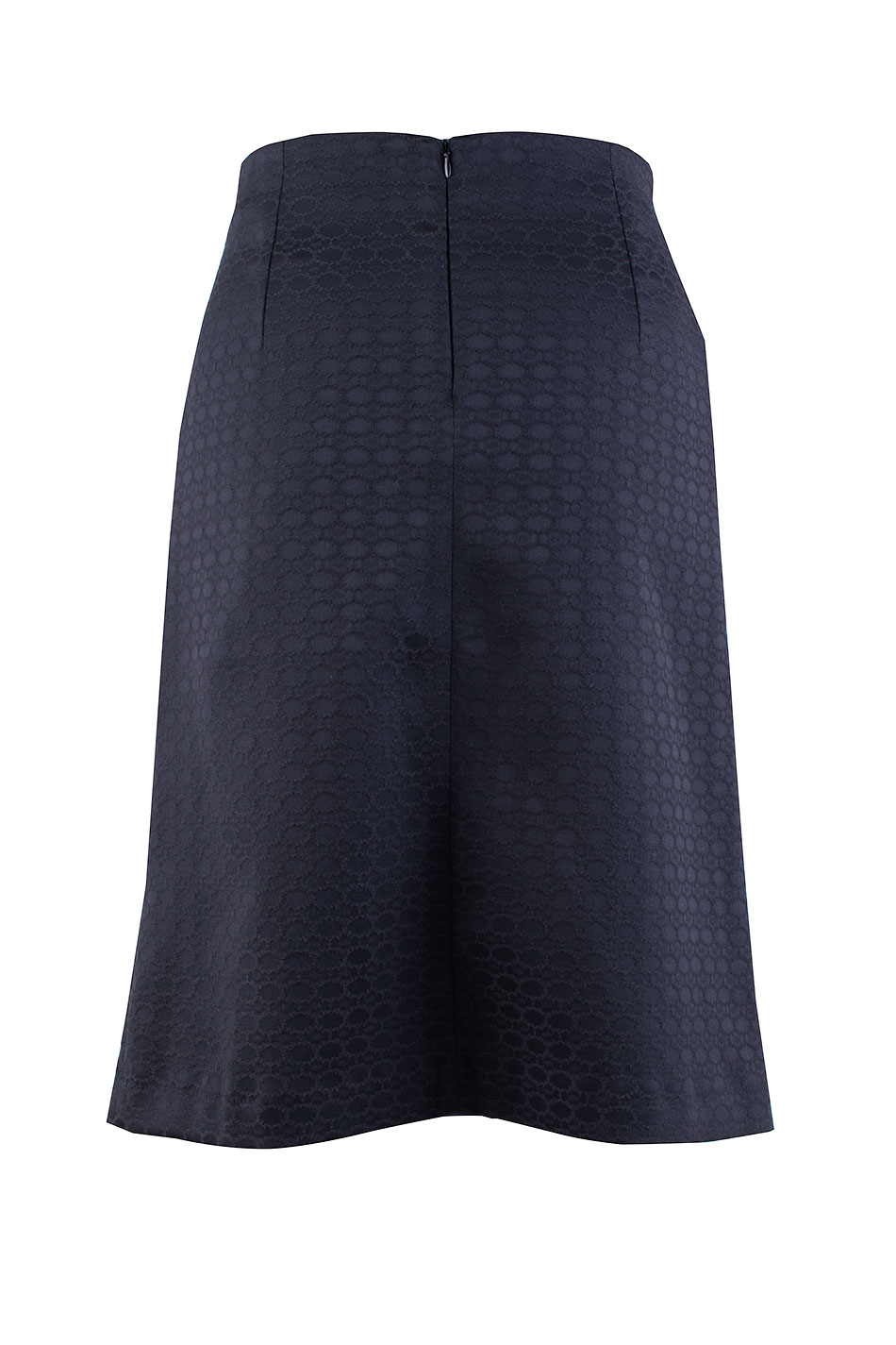 Black Elegant Skirt With Decorative Buttons and Trapezoidal Silhouette 24518 /2024
