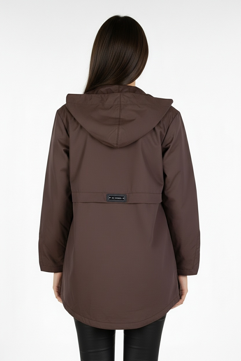 Women's Waterproof Jacket with Hood in Brown 25509 / 2025 Women's Waterproof Jacket with Hood in Brown 25509 / 2025