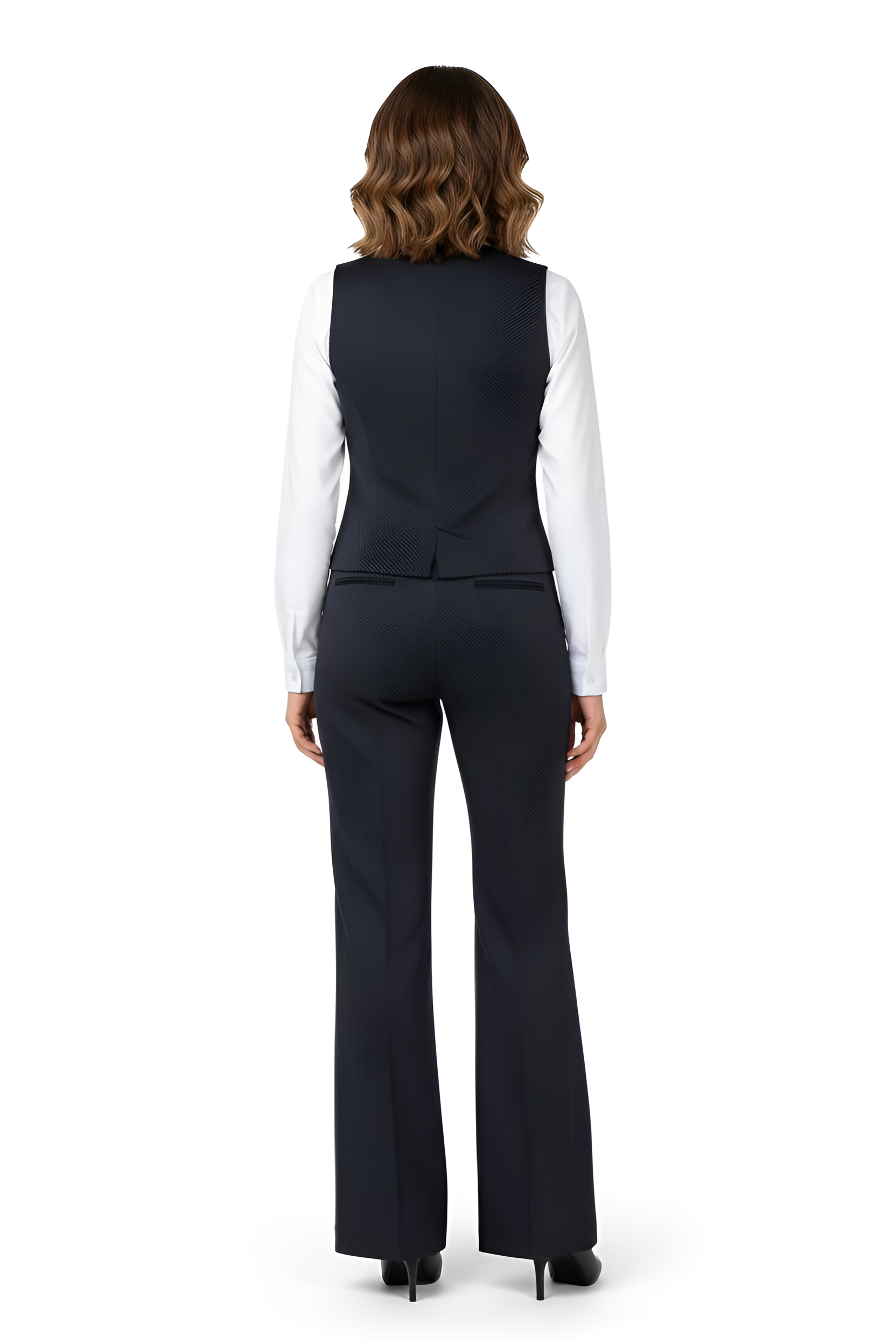 Classic Black Women's Wide Leg Trousers with Hem 25511 / 2025 Classic Black Women's Wide Leg Trousers with Hem 25511 / 2025