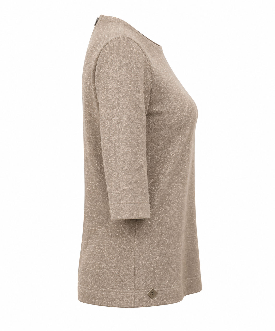 Дамска Блуза с Фино Ламе в Бежово и 3/4 ръкав 26504 beige / 2026 Дамска Блуза с Фино Ламе в Бежово и 3/4 ръкав 26504 beige / 2026
