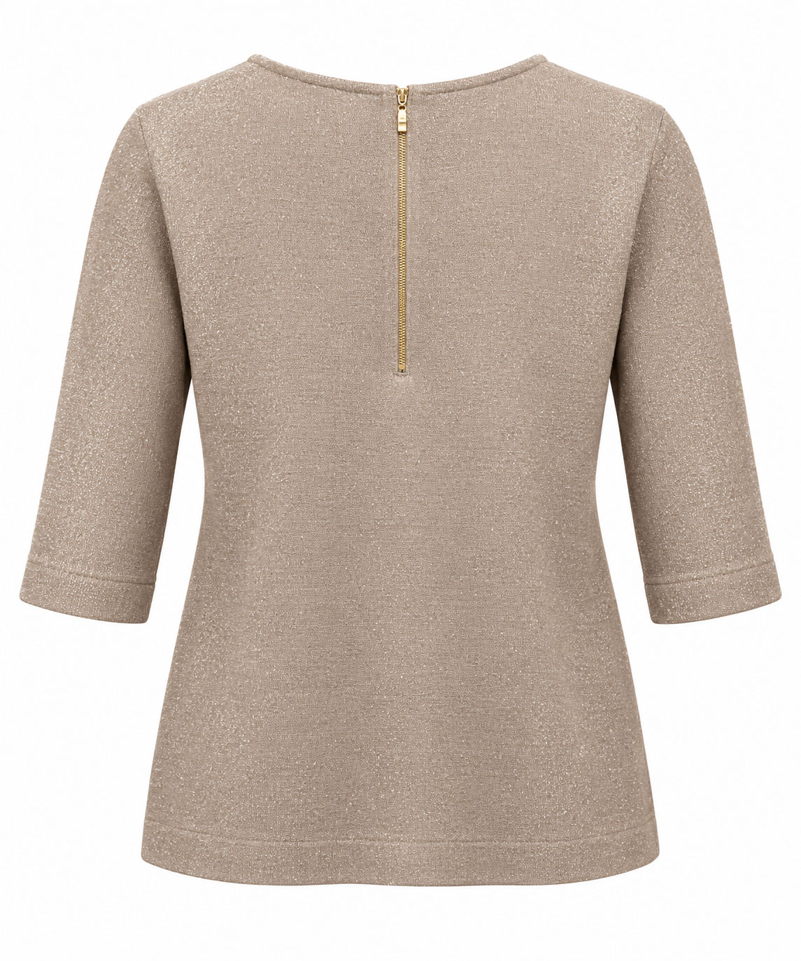 Дамска Блуза с Фино Ламе в Бежово и 3/4 ръкав 26504 beige / 2026 Дамска Блуза с Фино Ламе в Бежово и 3/4 ръкав 26504 beige / 2026