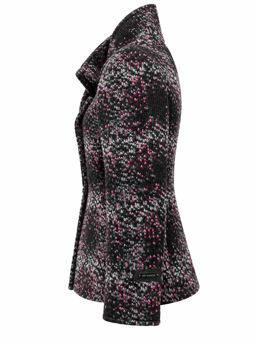 Wool Coat with Shawl Collar and Pink-Purple Mosaic Pattern 26507 / 2026