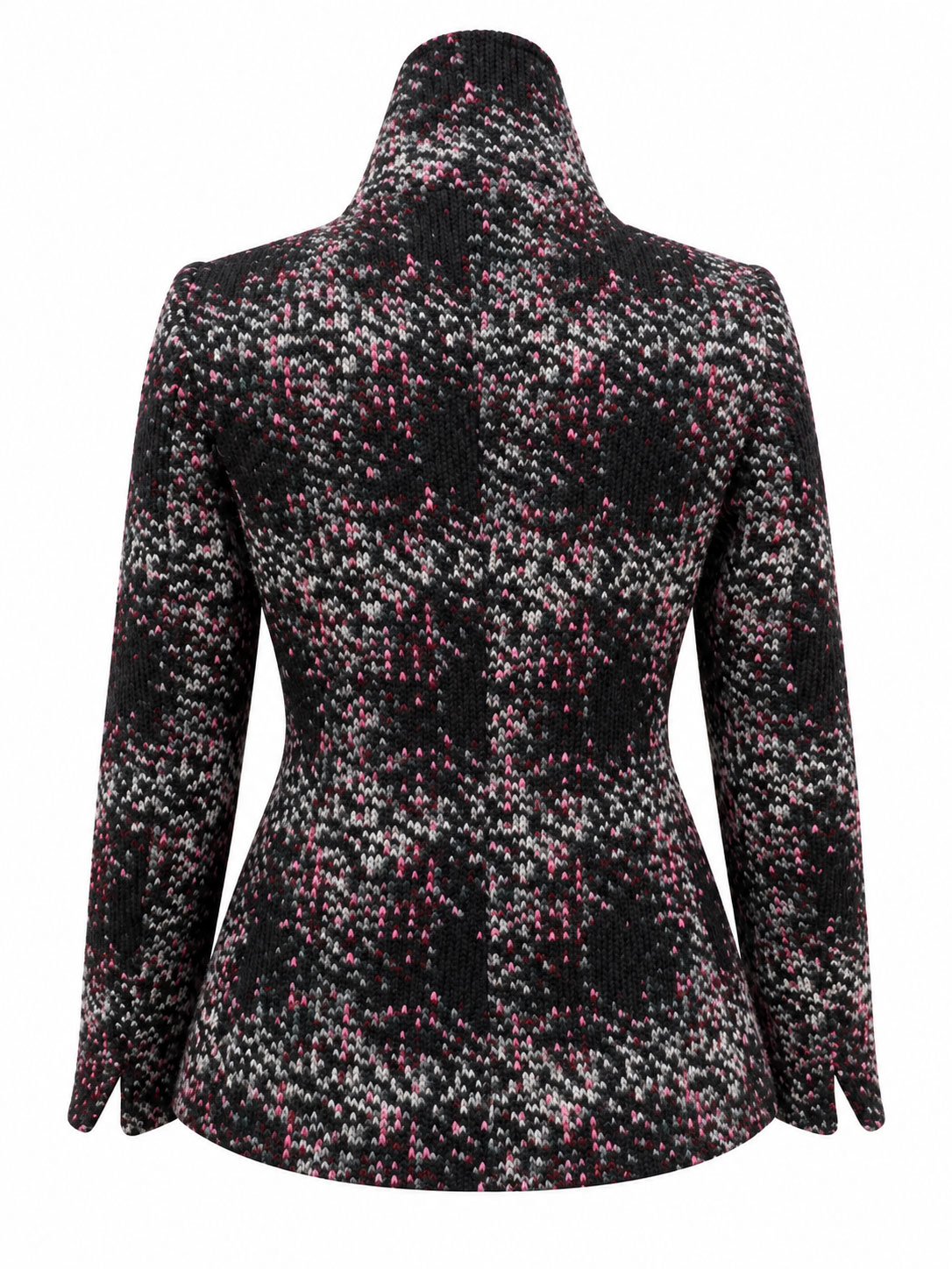 Wool Coat with Shawl Collar and Pink-Purple Mosaic Pattern 26507 / 2026