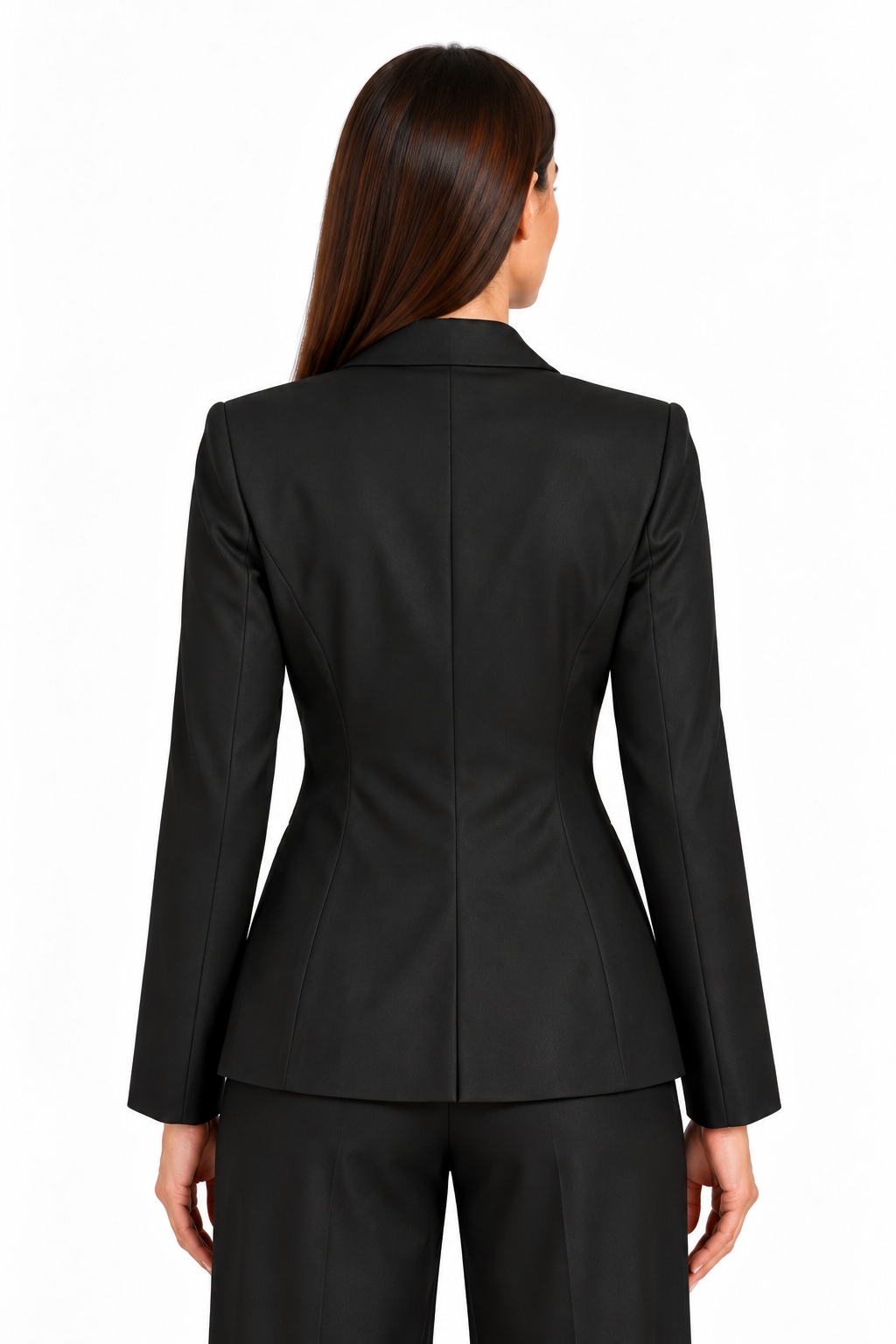 Women's Black Tencel Suit with Blazer and Trousers 26129 - 128 black / 2026 Women's Black Tencel Suit with Blazer and Trousers 26129 - 128 black / 2026