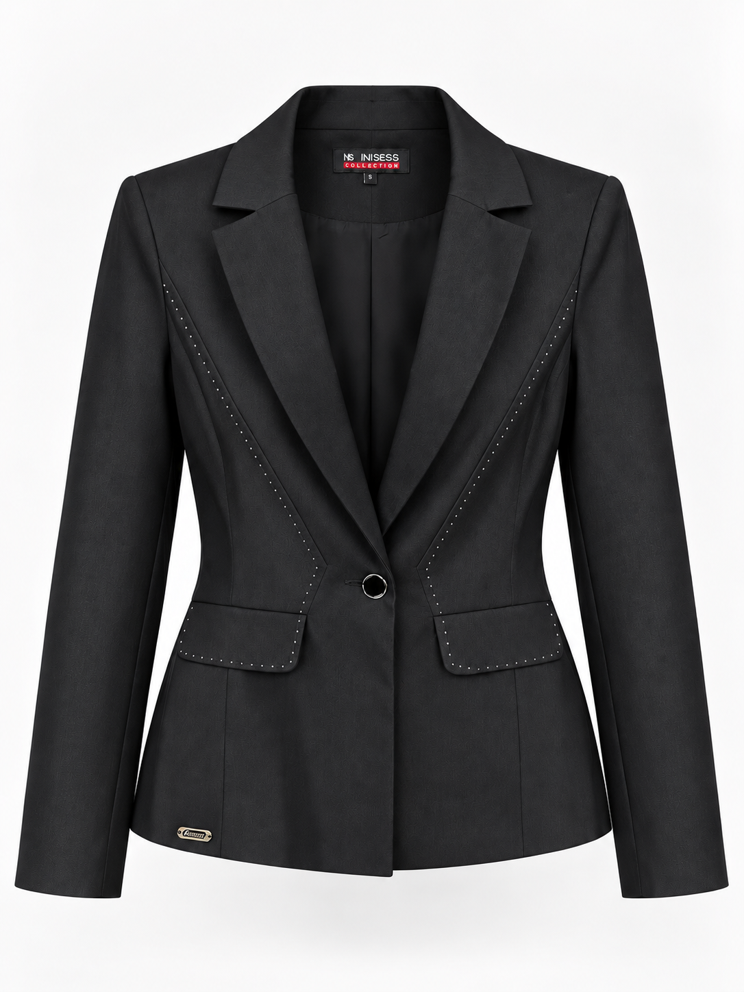 Women's Black Tencel Suit with Blazer and Trousers 26129 - 128 black / 2026 Women's Black Tencel Suit with Blazer and Trousers 26129 - 128 black / 2026