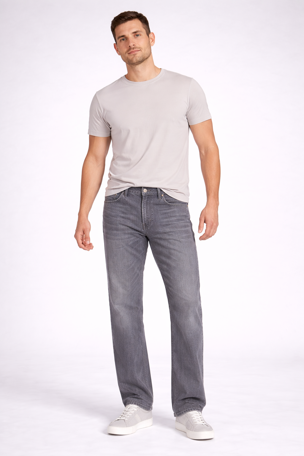 Light Grey Men's Straight Leg Jeans – Classic and Comfort 18501 grey / 2026 Light Grey Men's Straight Leg Jeans – Classic and Comfort 18501 grey / 2026