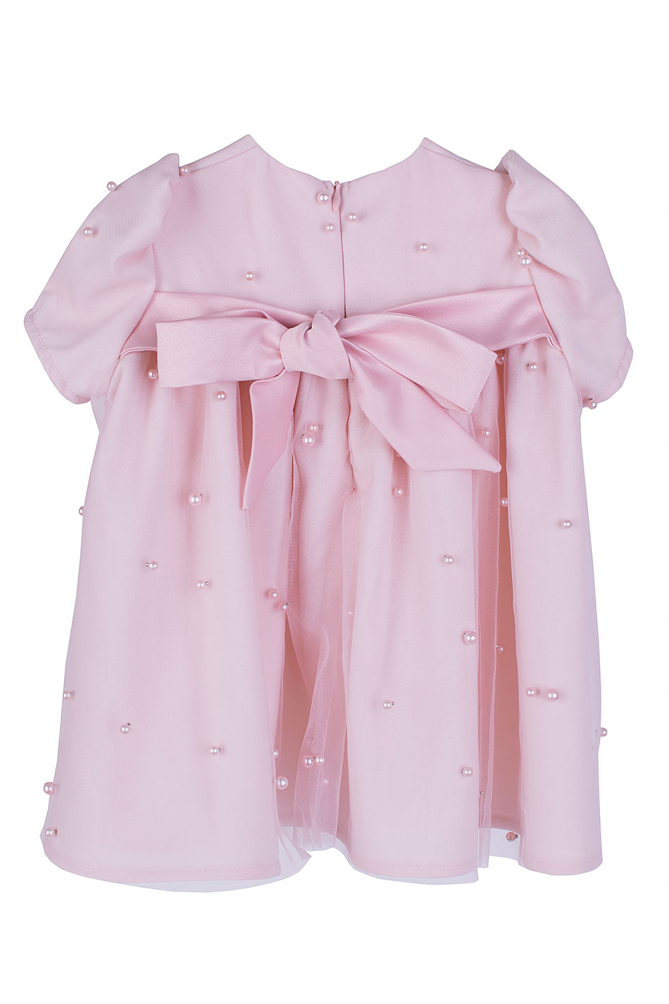 Set Rochie Mamă și Fiică – Roz Bej cu Tul și Perle 25701 - 702 / 2025 Set Rochie Mamă și Fiică – Roz Bej cu Tul și Perle 25701 - 702 / 2025