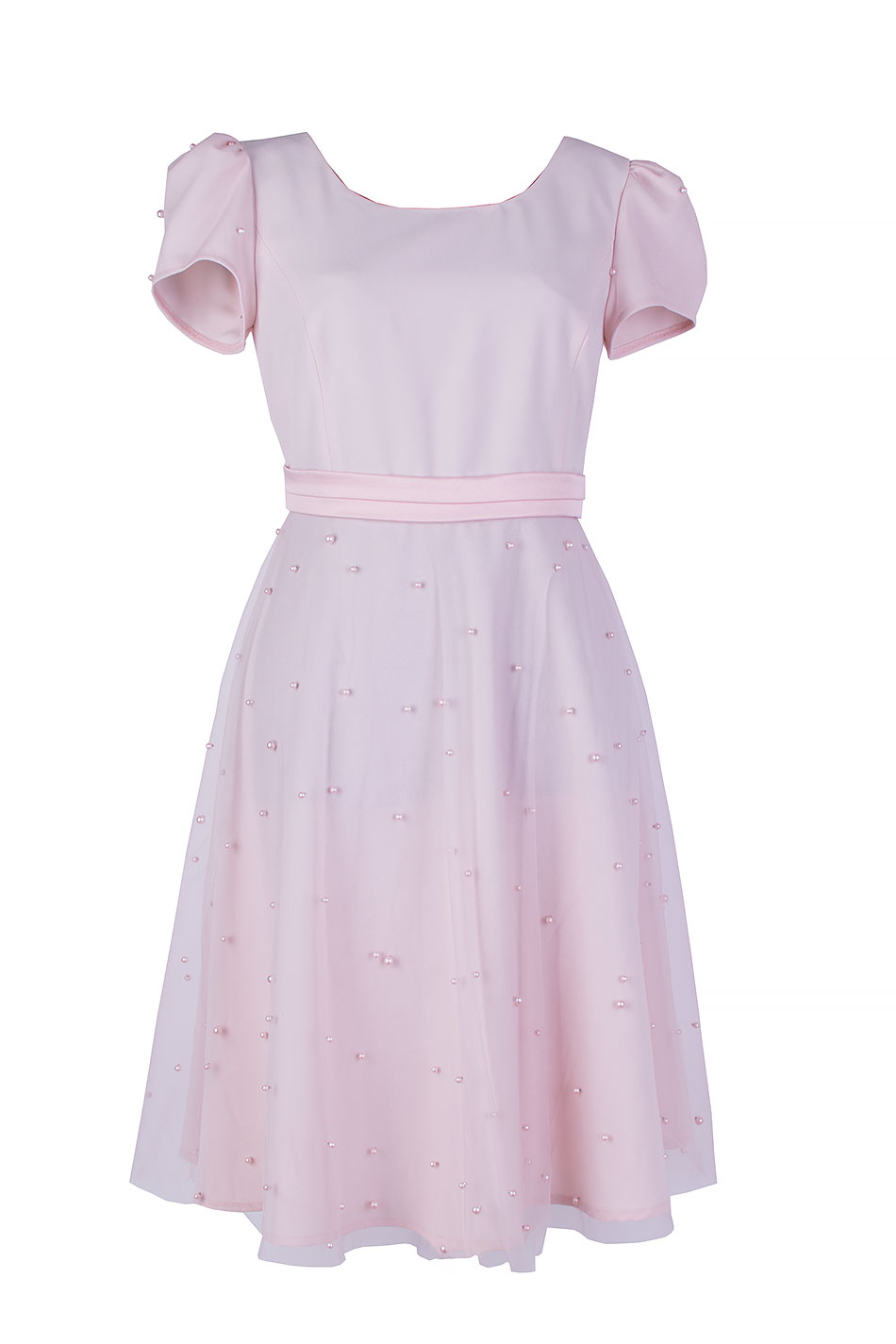 Set Rochie Mamă și Fiică – Roz Bej cu Tul și Perle 25701 - 702 / 2025 Set Rochie Mamă și Fiică – Roz Bej cu Tul și Perle 25701 - 702 / 2025