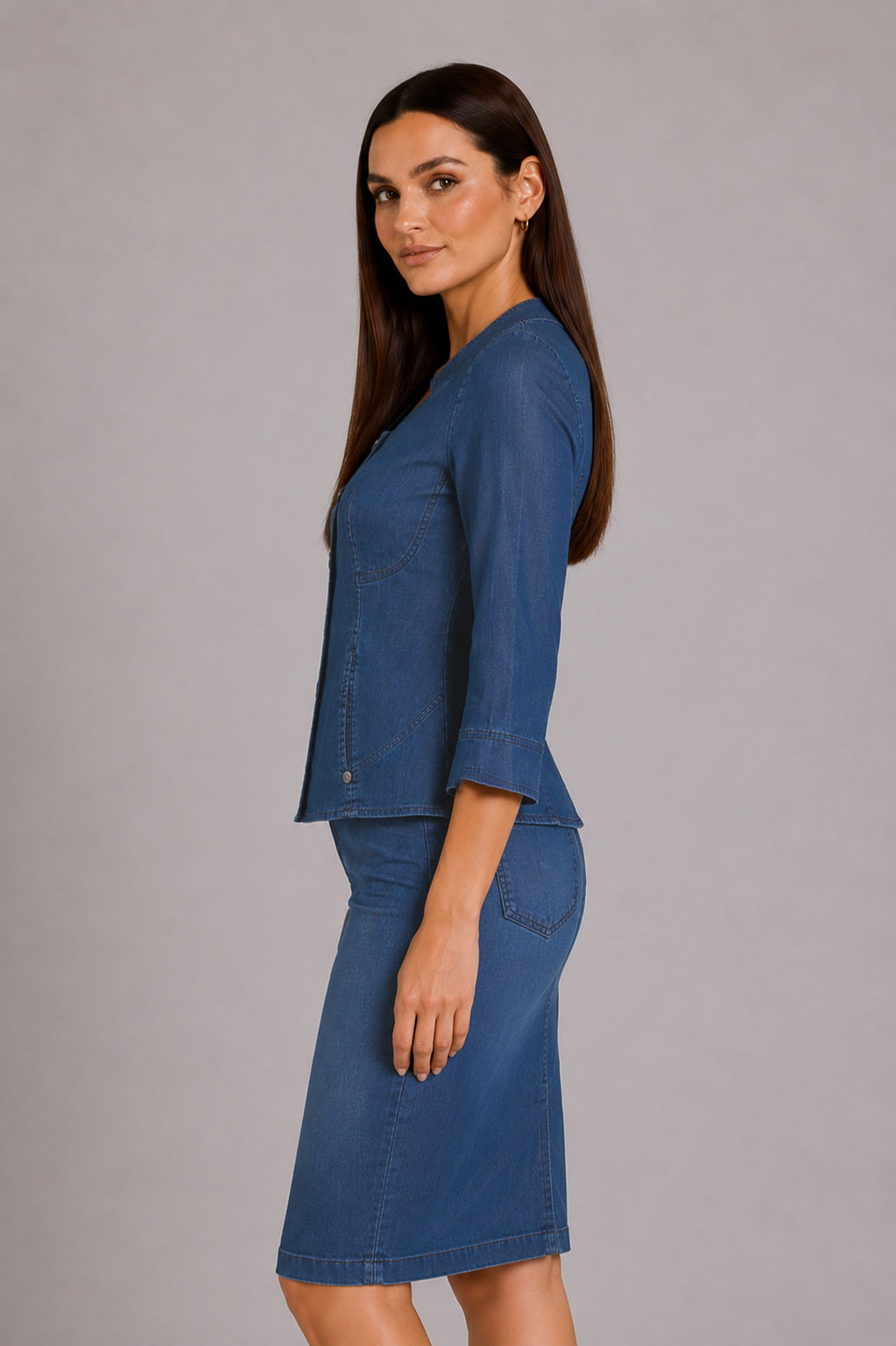 Geacă de primăvară din denim pentru femei 18129 A Geacă de primăvară din denim pentru femei 18129 A