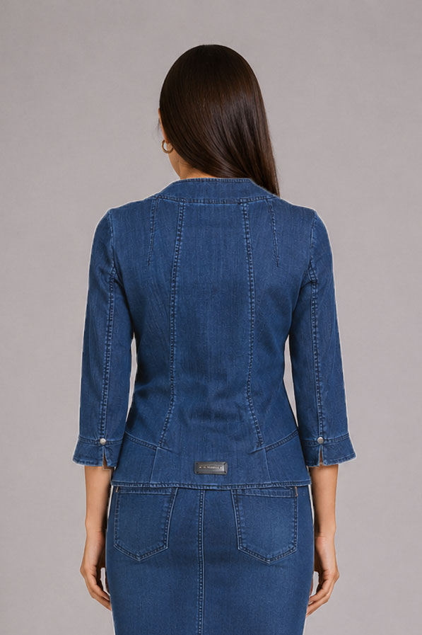 Geacă de primăvară din denim pentru femei 18129 A Geacă de primăvară din denim pentru femei 18129 A