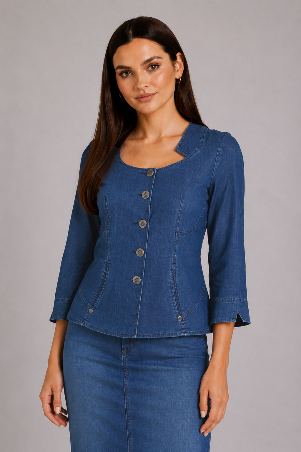 Geacă de primăvară din denim pentru femei 18129 A Geacă de primăvară din denim pentru femei 18129 A