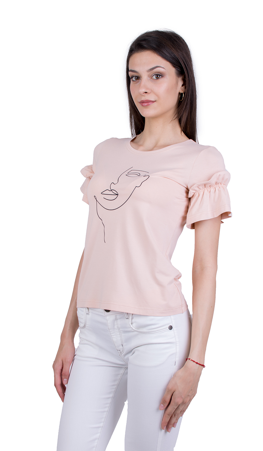 Women's T-shirt with Short Sleeves B 21174 PINK / 2021 Women's T-shirt with Short Sleeves B 21174 PINK / 2021