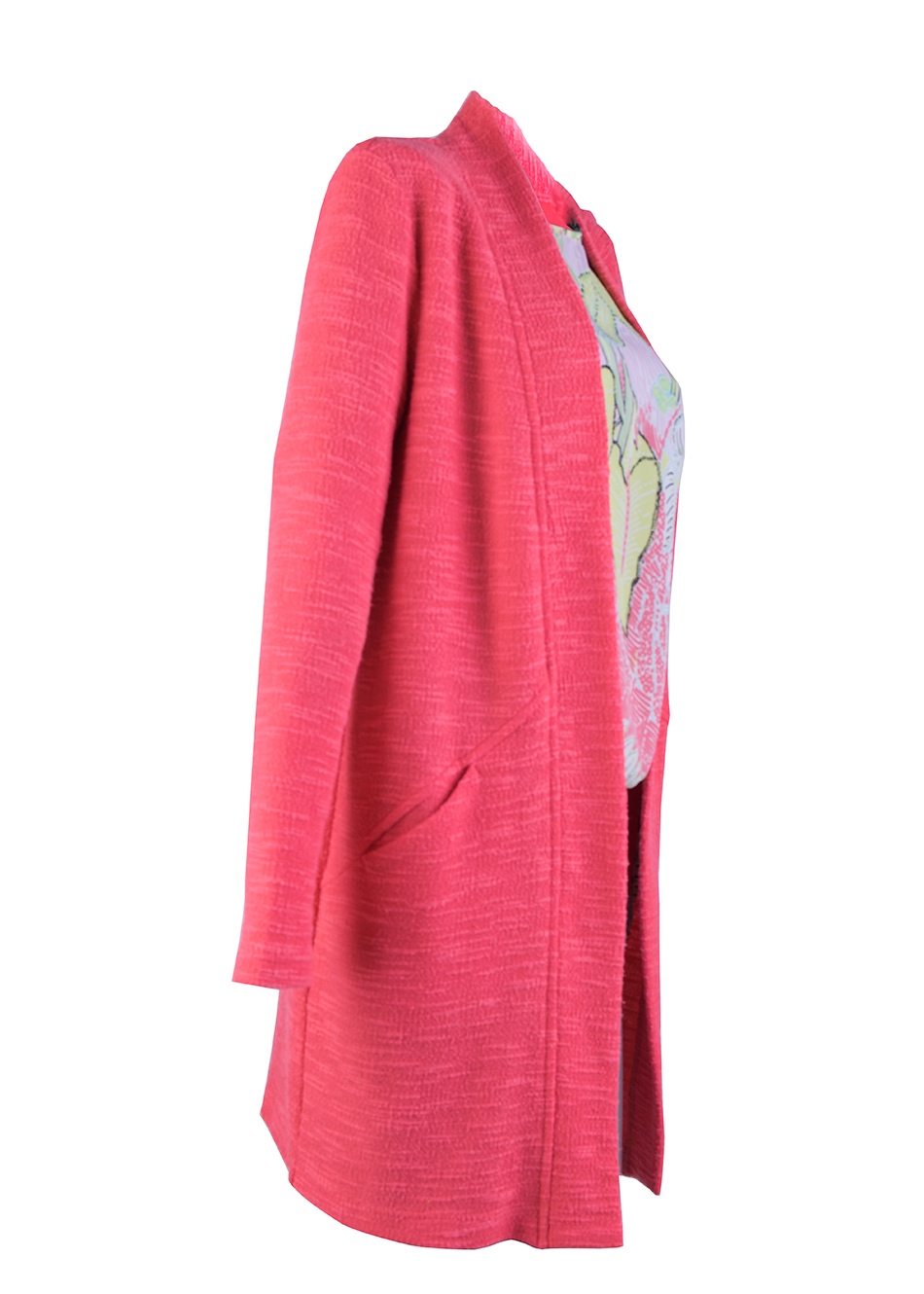 Cardigan de damă în roz caramel 23125 / 2023 Cardigan de damă în roz caramel 23125 / 2023