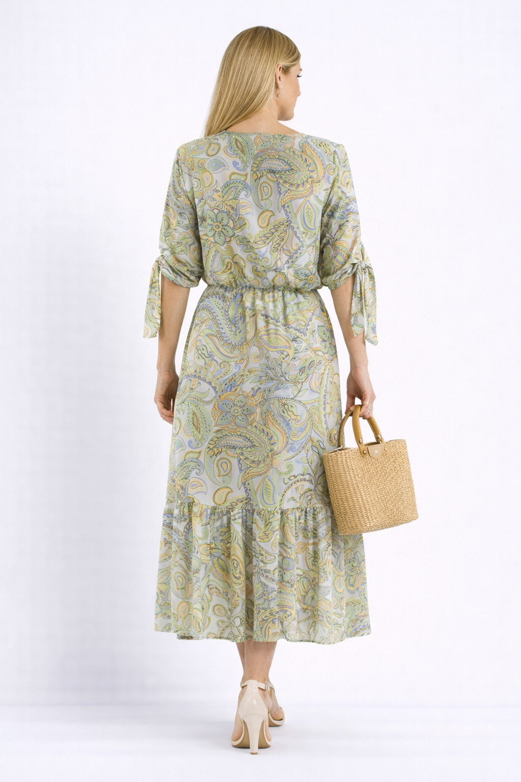 Women's Dress with Green Print 23145 / 2023 Women's Dress with Green Print 23145 / 2023